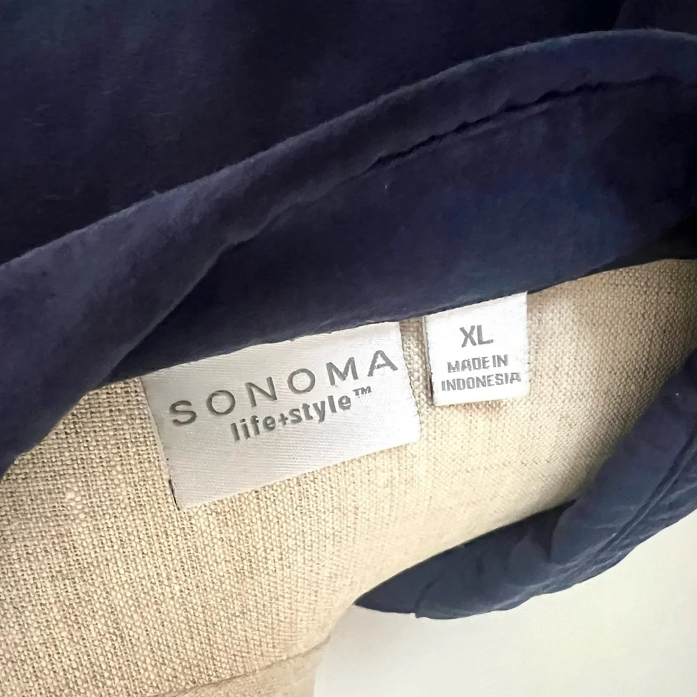 Faux suede navy blue button up blouse - shacket - Picture 8 of 9